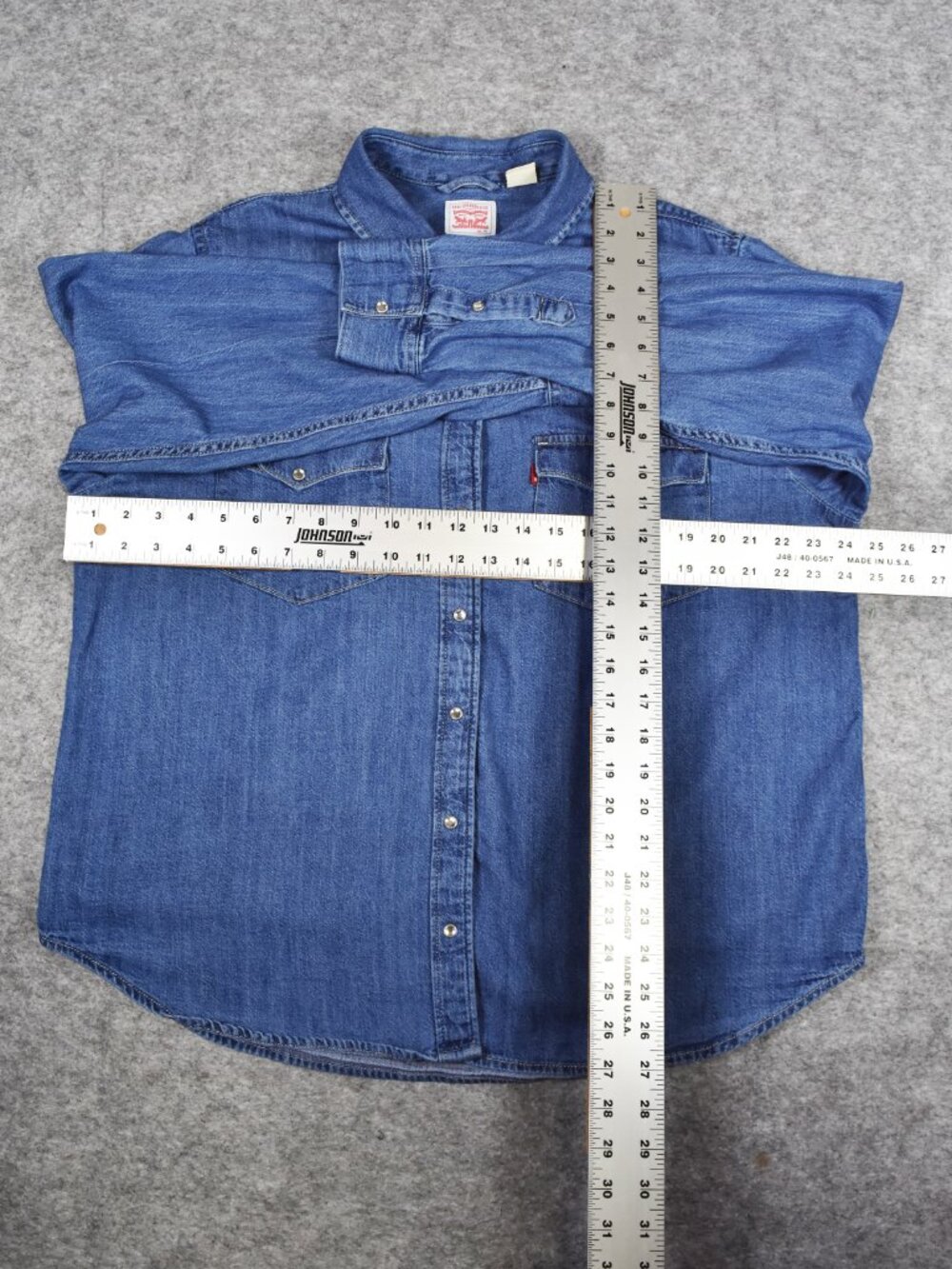 Levi's Ultimate Western Denim Pearl Snap Button Up Shirt Women Size XXL - Picture 11 of 16
